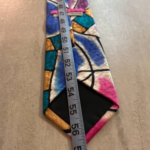 Vintage Robert Daskal handpainted silk tie - Picture 5 of 6